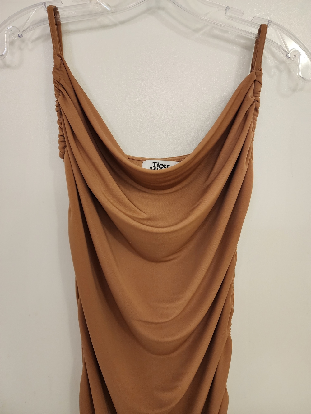 Tiger Mist Camel Slip Dress with Cowl Neck - Picture 2 of 4